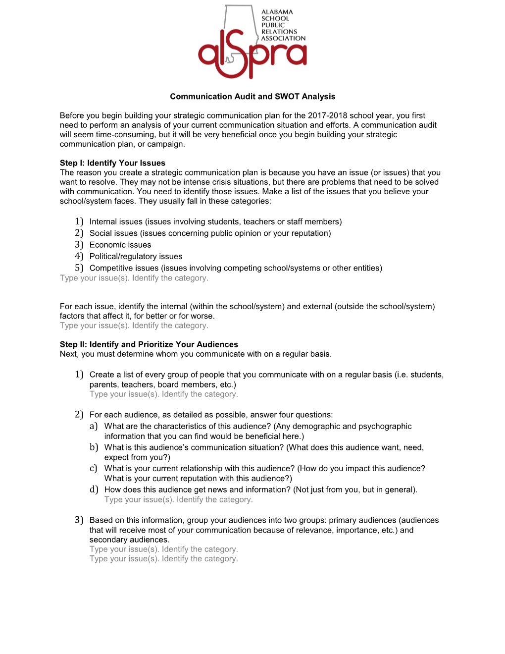 Communication Audit and SWOT Analysis