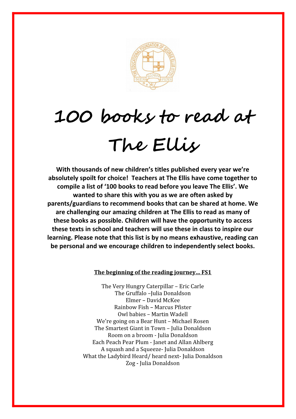 100 Books to Read at the Ellis