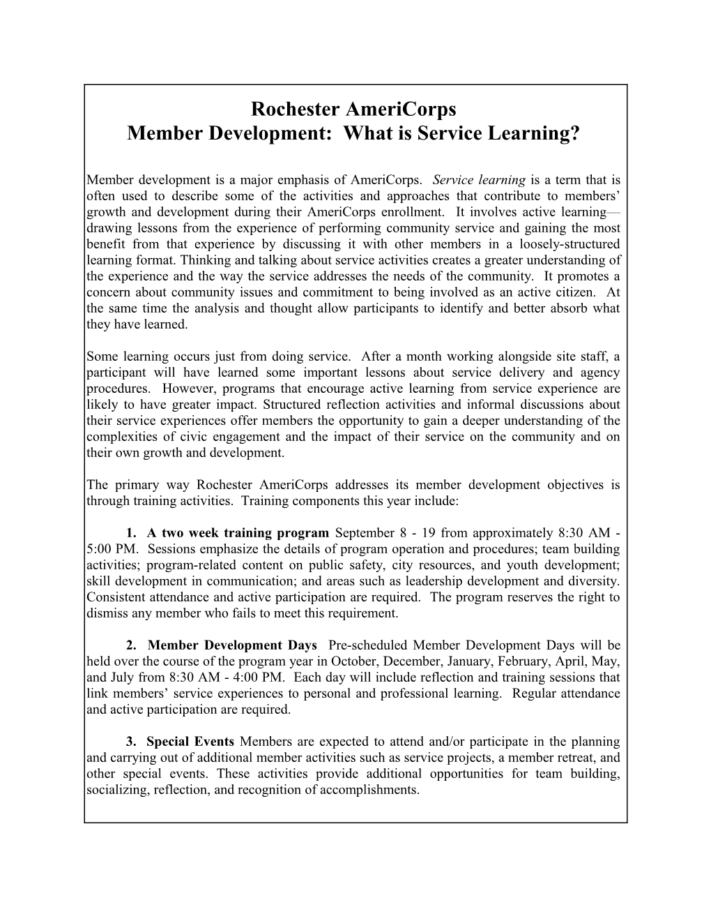Member Development: What Is Service Learning?
