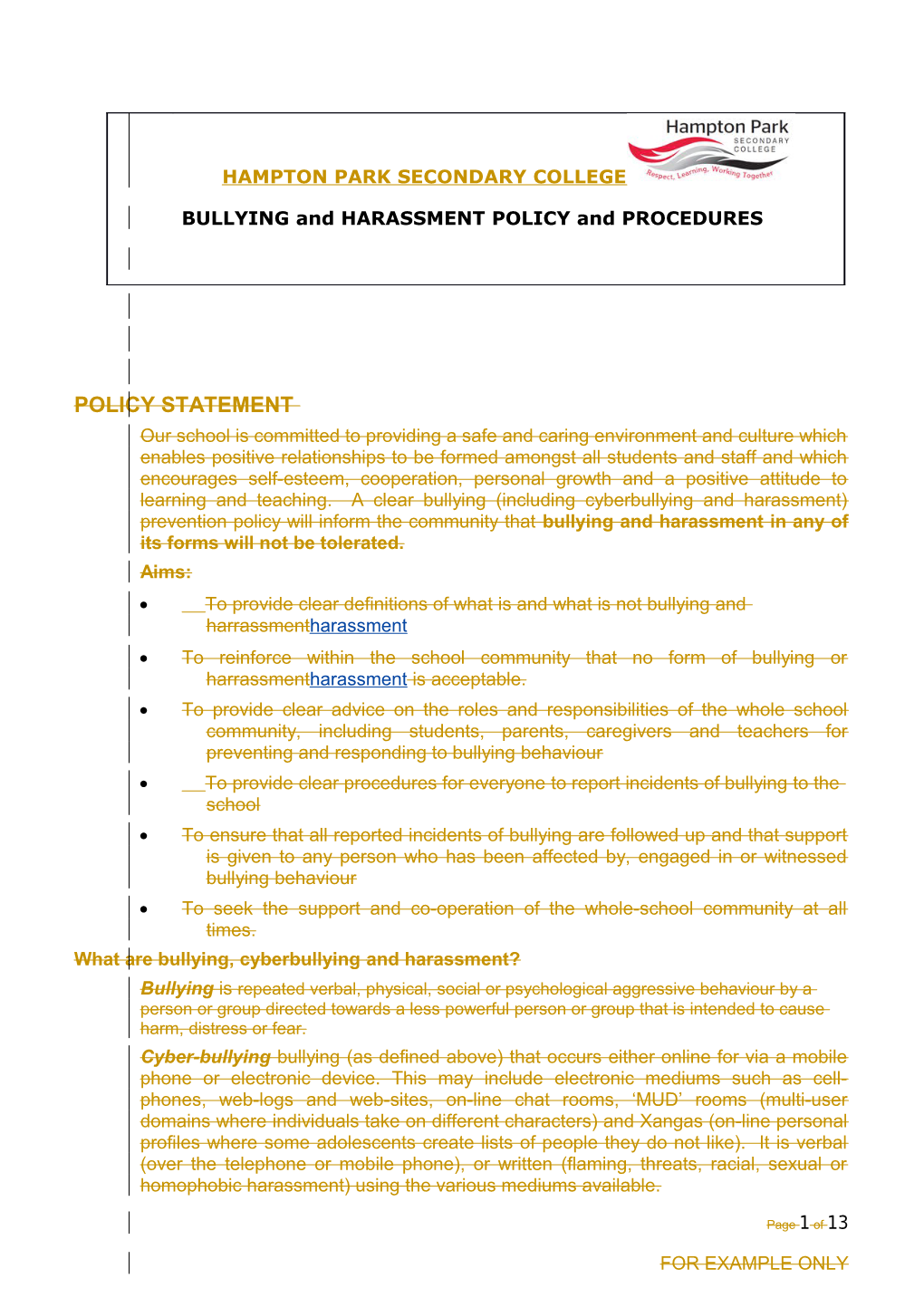 Policy Statement s3