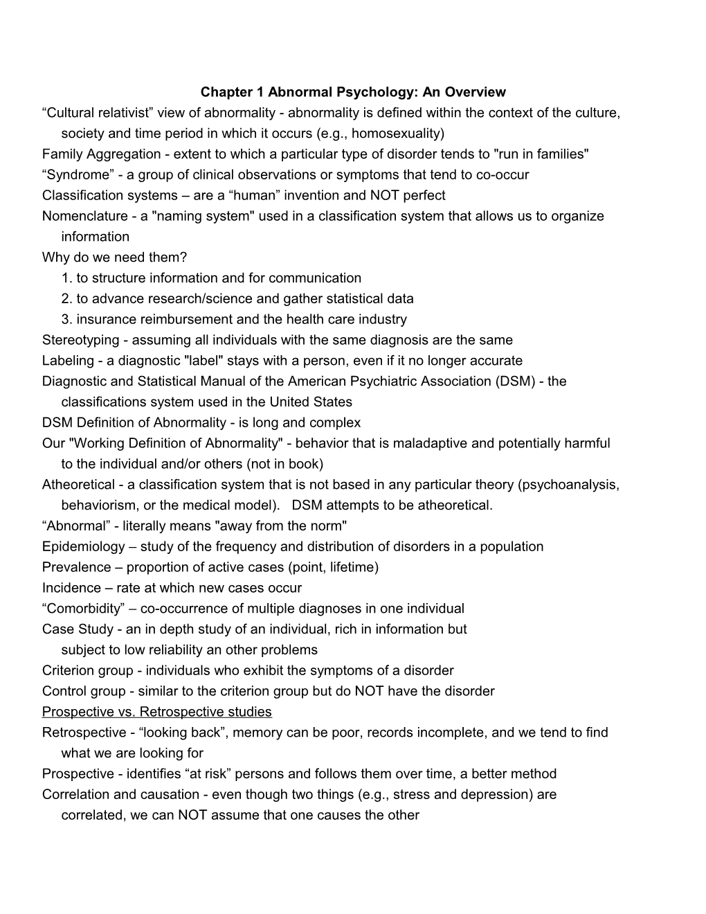 Chapter 1Abnormal Psychology: an Overview