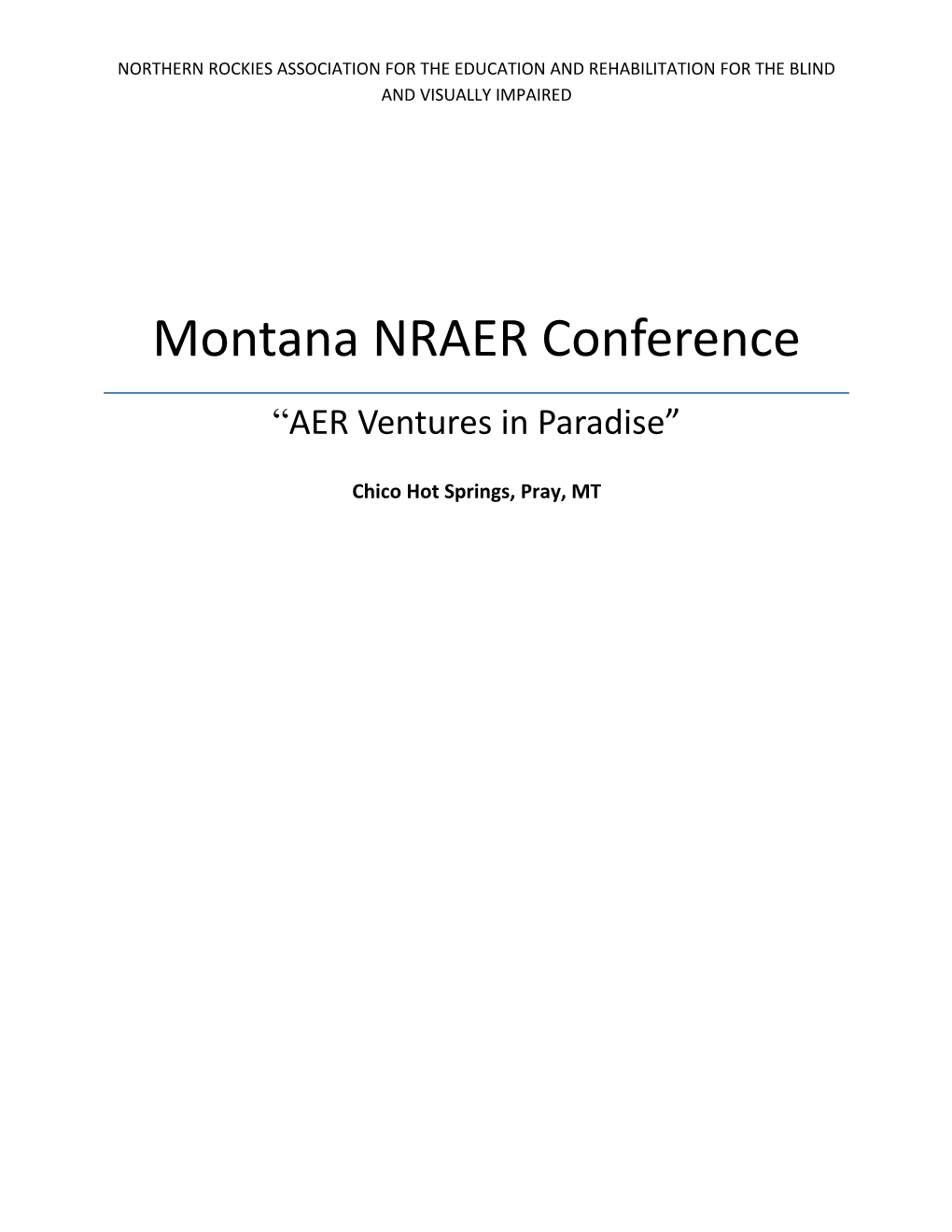 Montana NRAER Conference