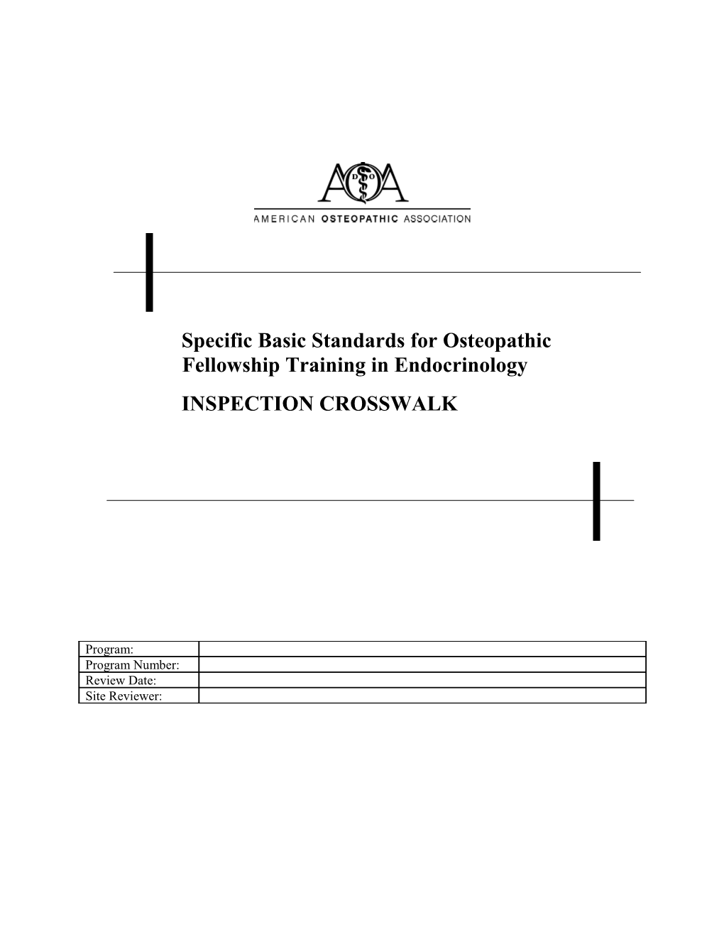 Specific Basic Standards for Osteopathic Fellowship Training in Endocrinology