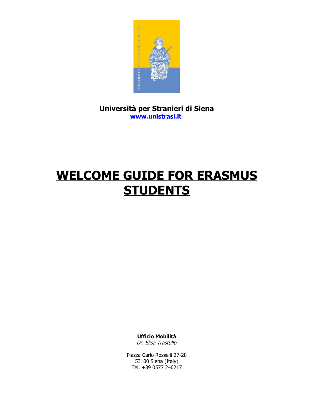 Welcome Guide for Erasmus Students