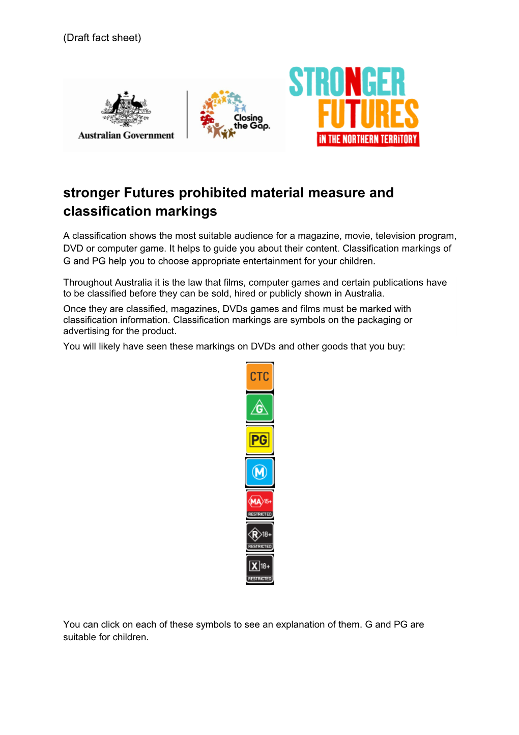 Stronger Futures Prohibited Material Measure and Classification Markings