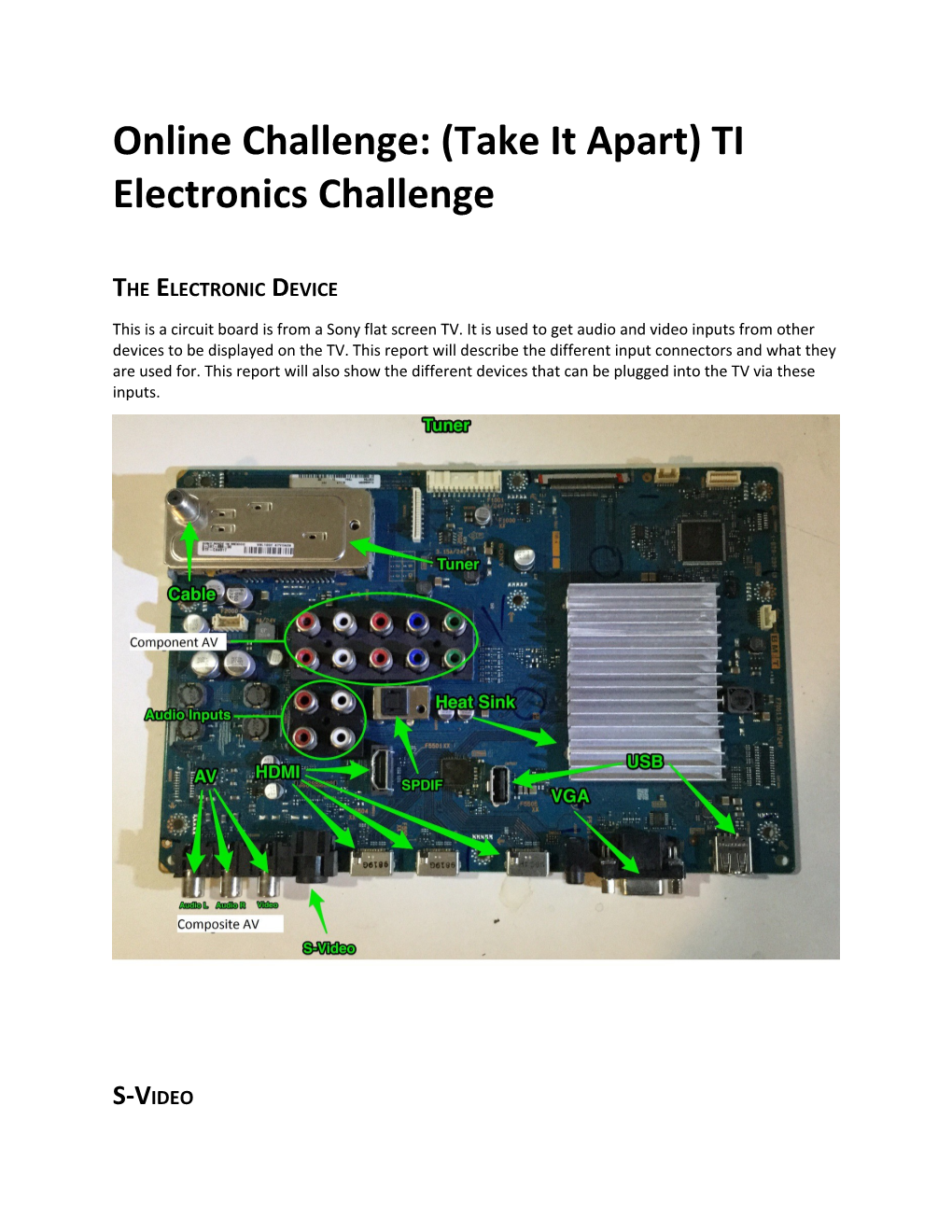 Online Challenge: (Take It Apart) TI Electronics Challenge