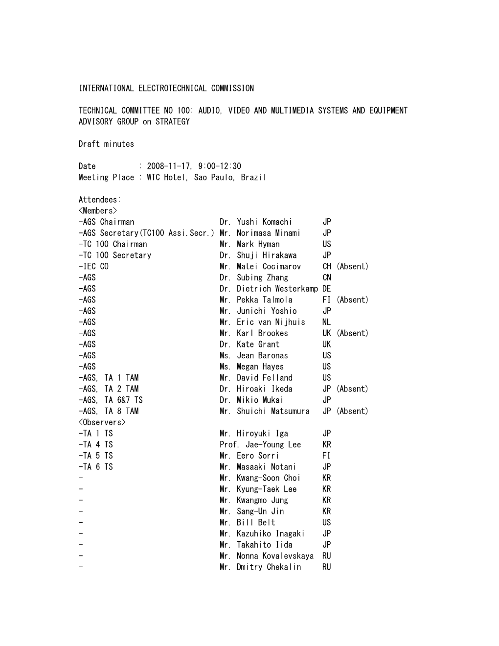 International Electrotechnical Commission