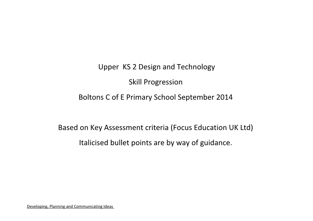 Upper KS2 Design and Technology