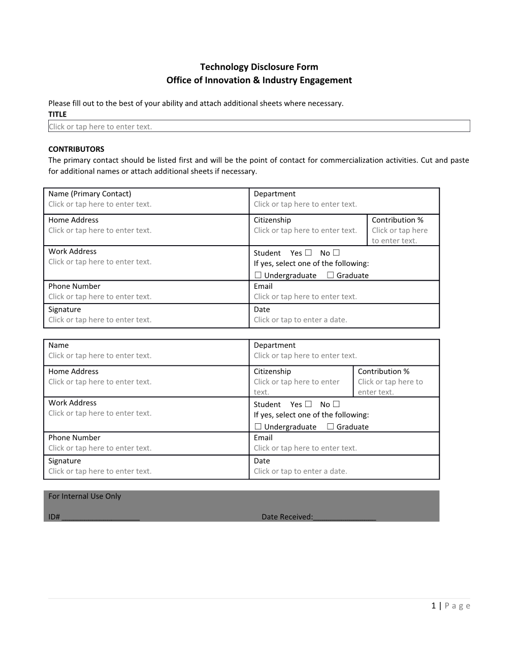 Office of Innovation & Industry Engagement