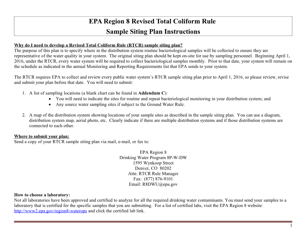 EPA Region 8 Revised Total Coliform Rule