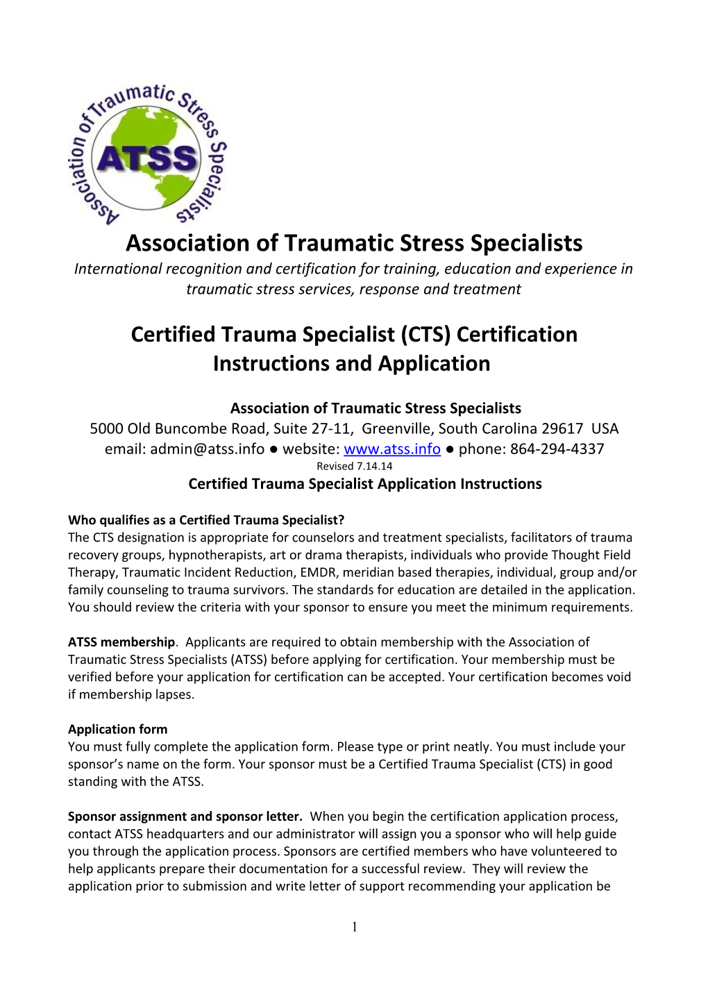 Association of Traumatic Stress Specialists s1