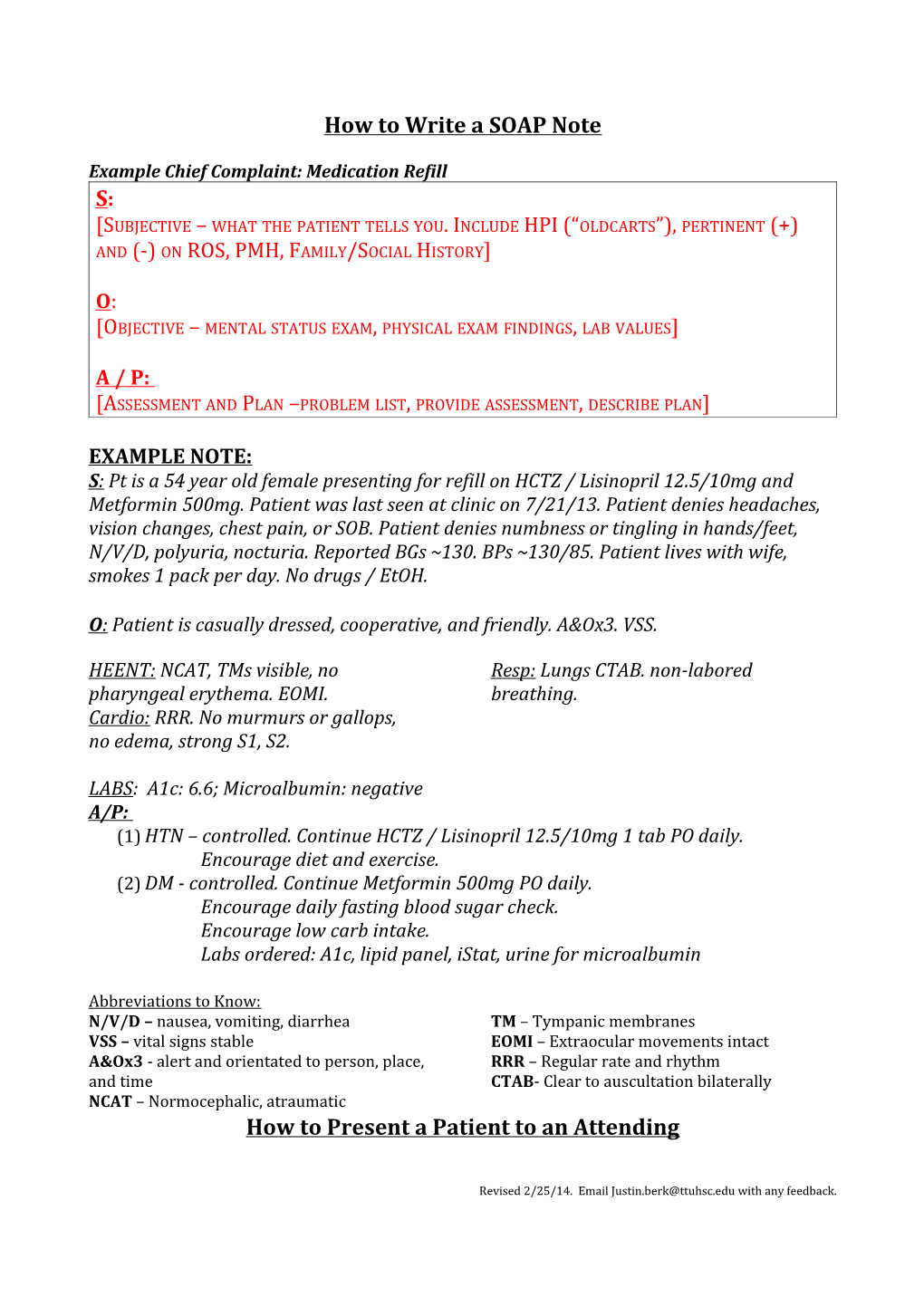 How to Write a SOAP Note