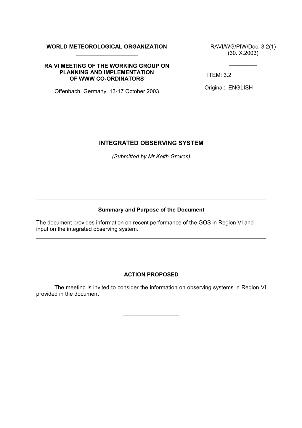 Integrated Observing System