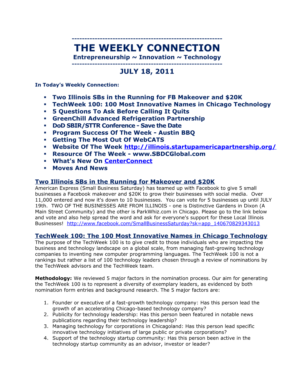 The Weekly Connection