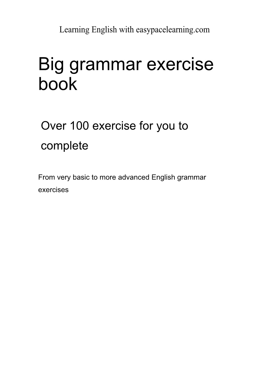 Big Grammar Exercise Book