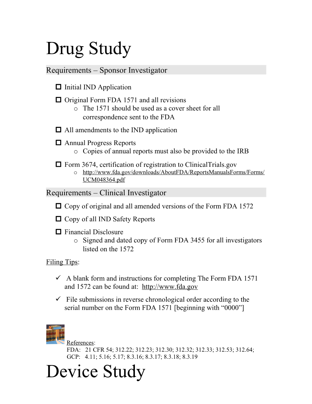 O Original Form FDA 1571 and All Revisions