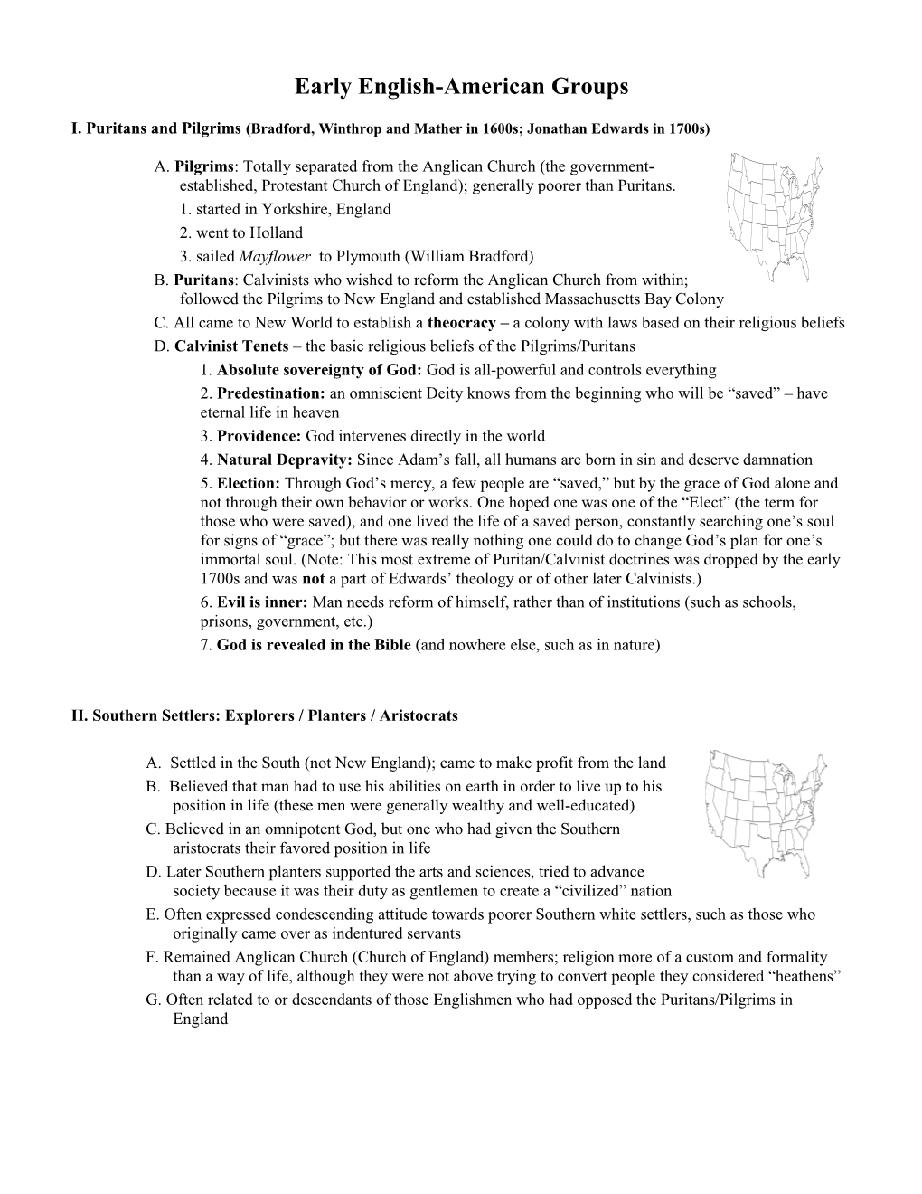 Early English-American Groups