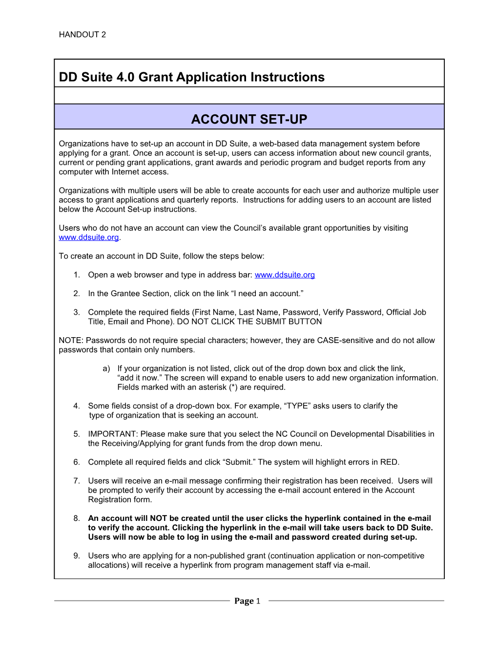 DD Suite 4.0 Grant Application Instructions