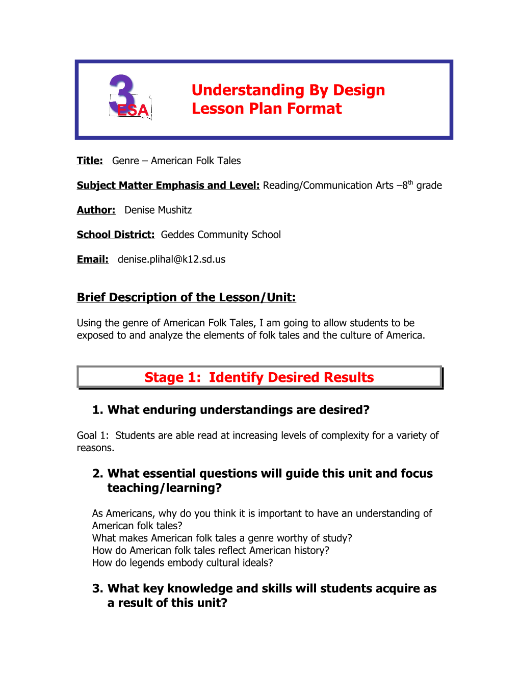 Understanding by Design s3