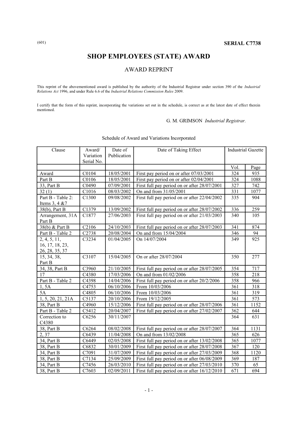 Shop Employees (State) Award