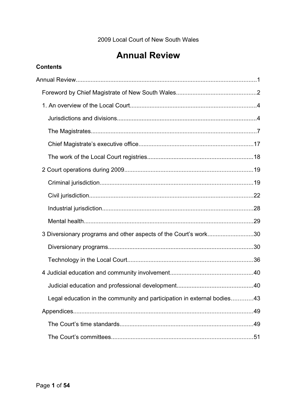 2009 Local Court Annual Review