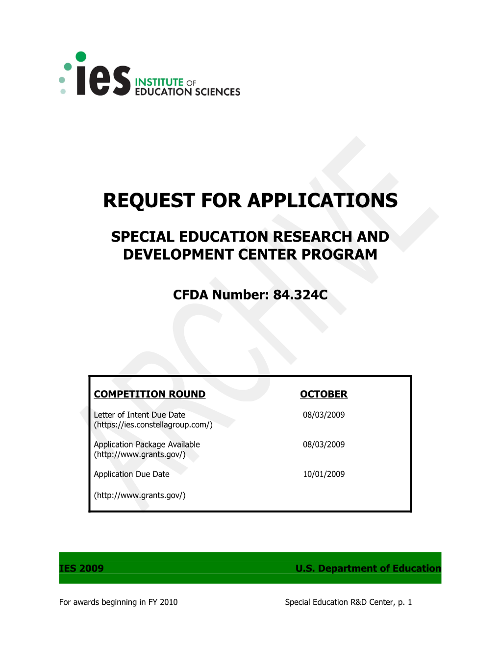 Special Education Research and Development Center Program