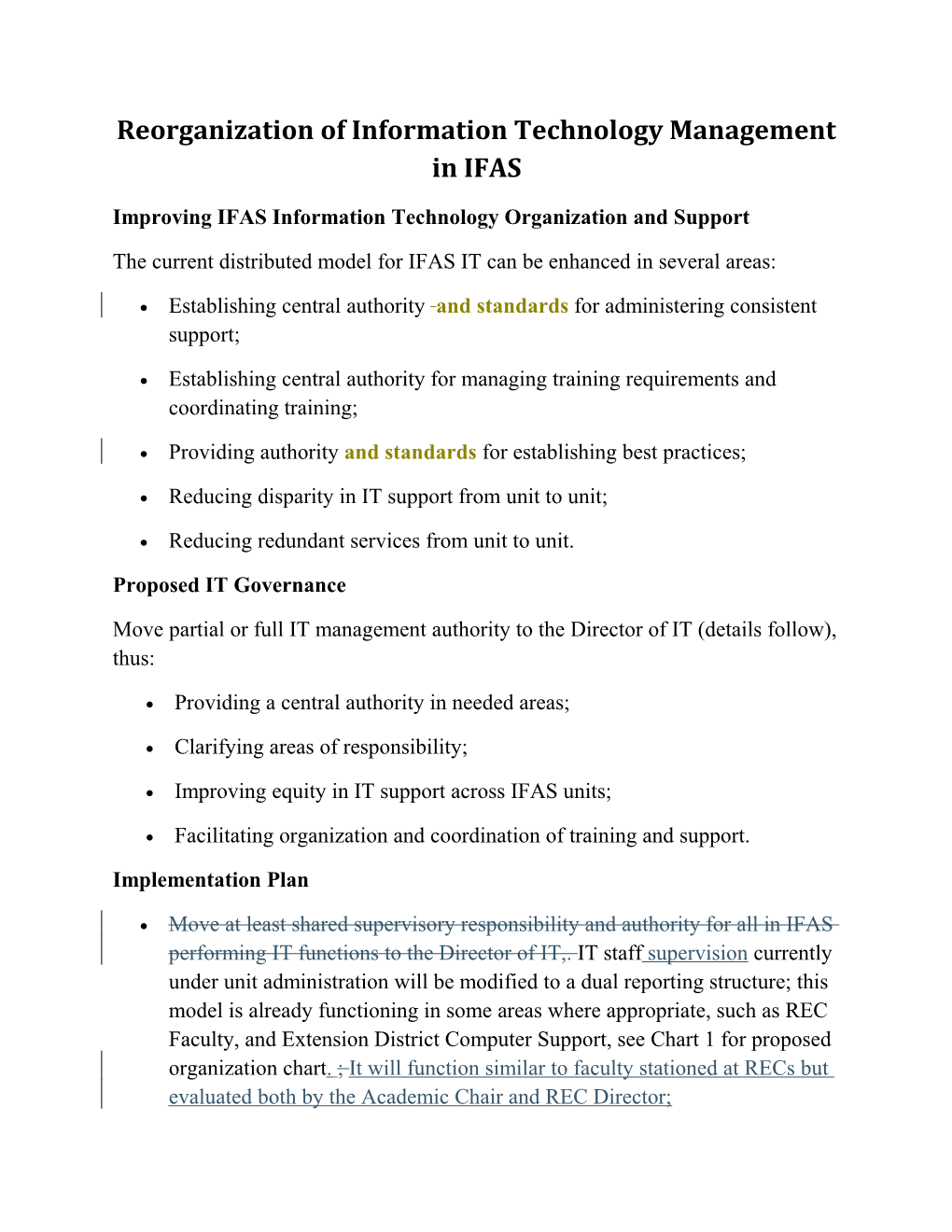 IFAS IT Draft Reorganization Plan