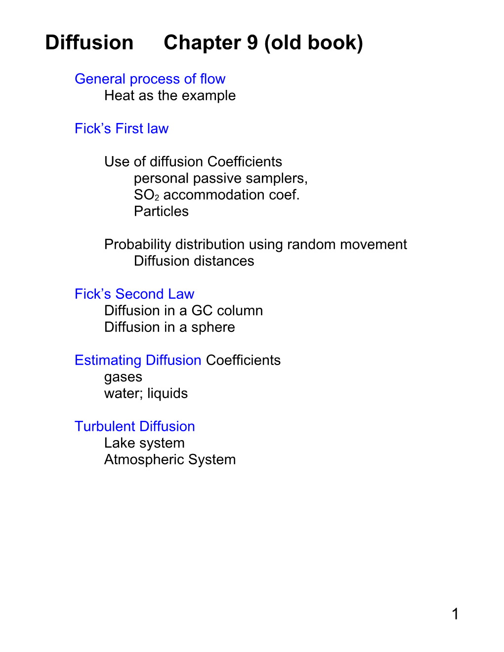 Diffusion Chapter 9 (Old Book)