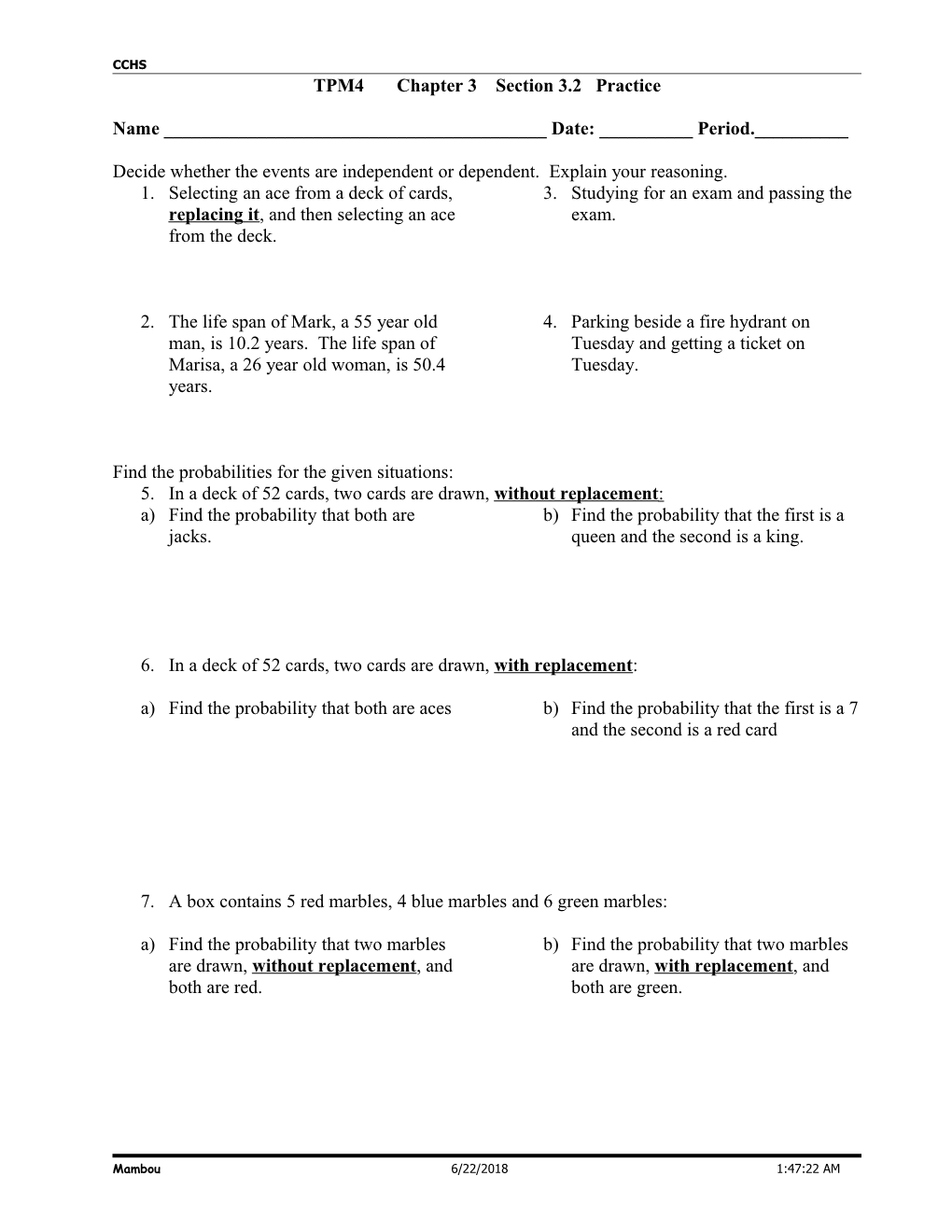 Math Tech IV Chapter 3 Section 3