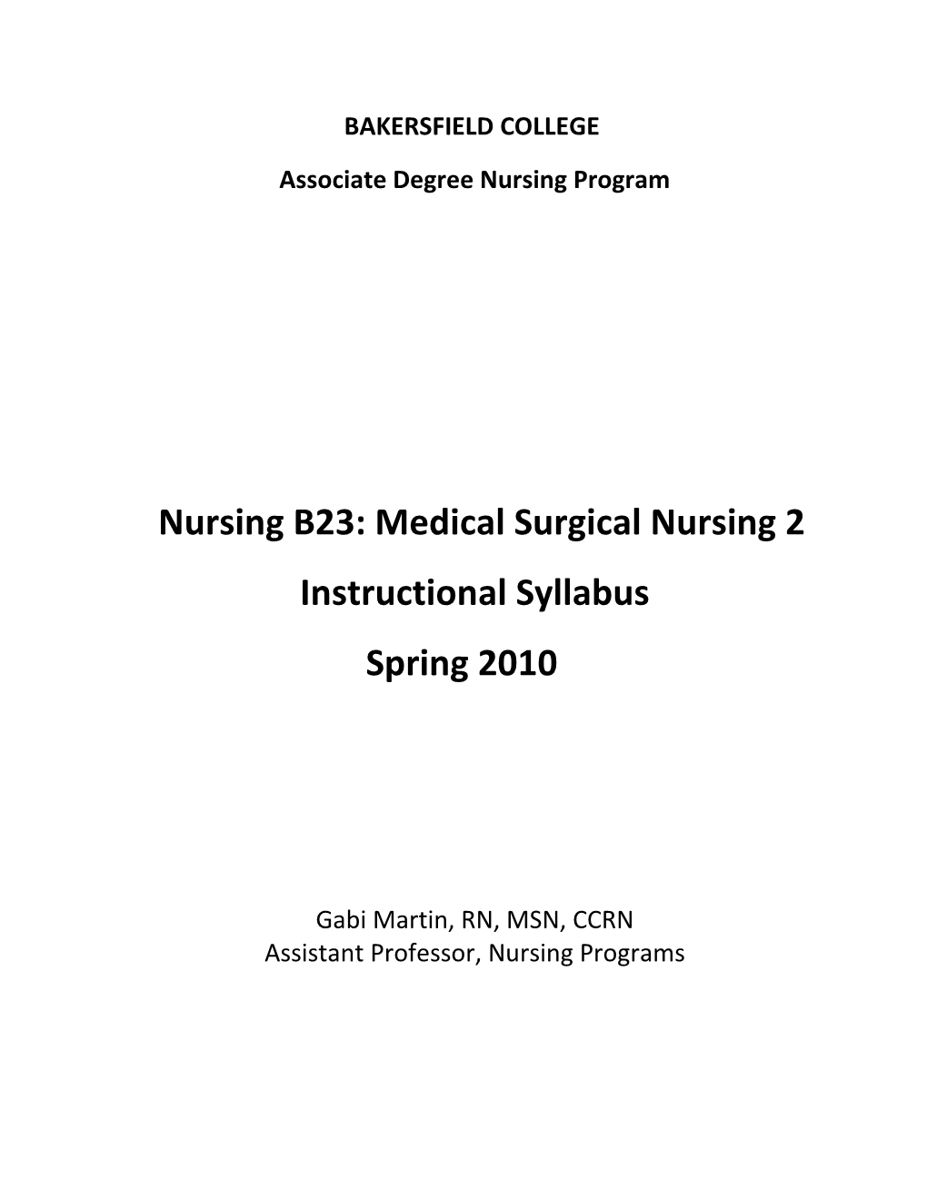 Associate Degree Nursing Program