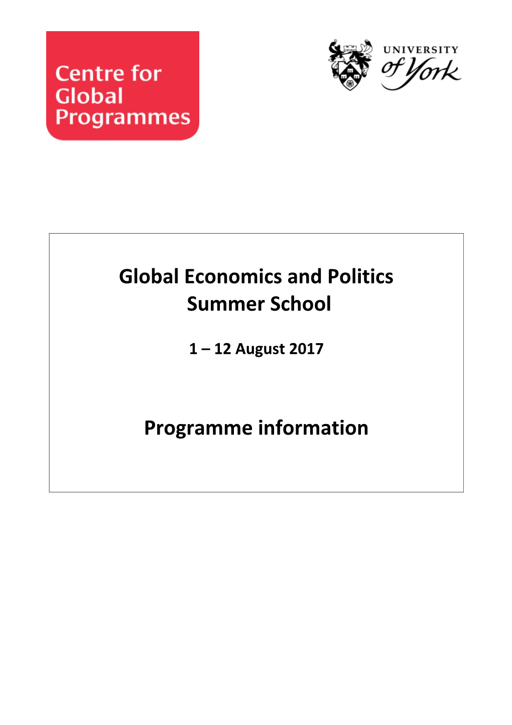 Global Economics and Politics