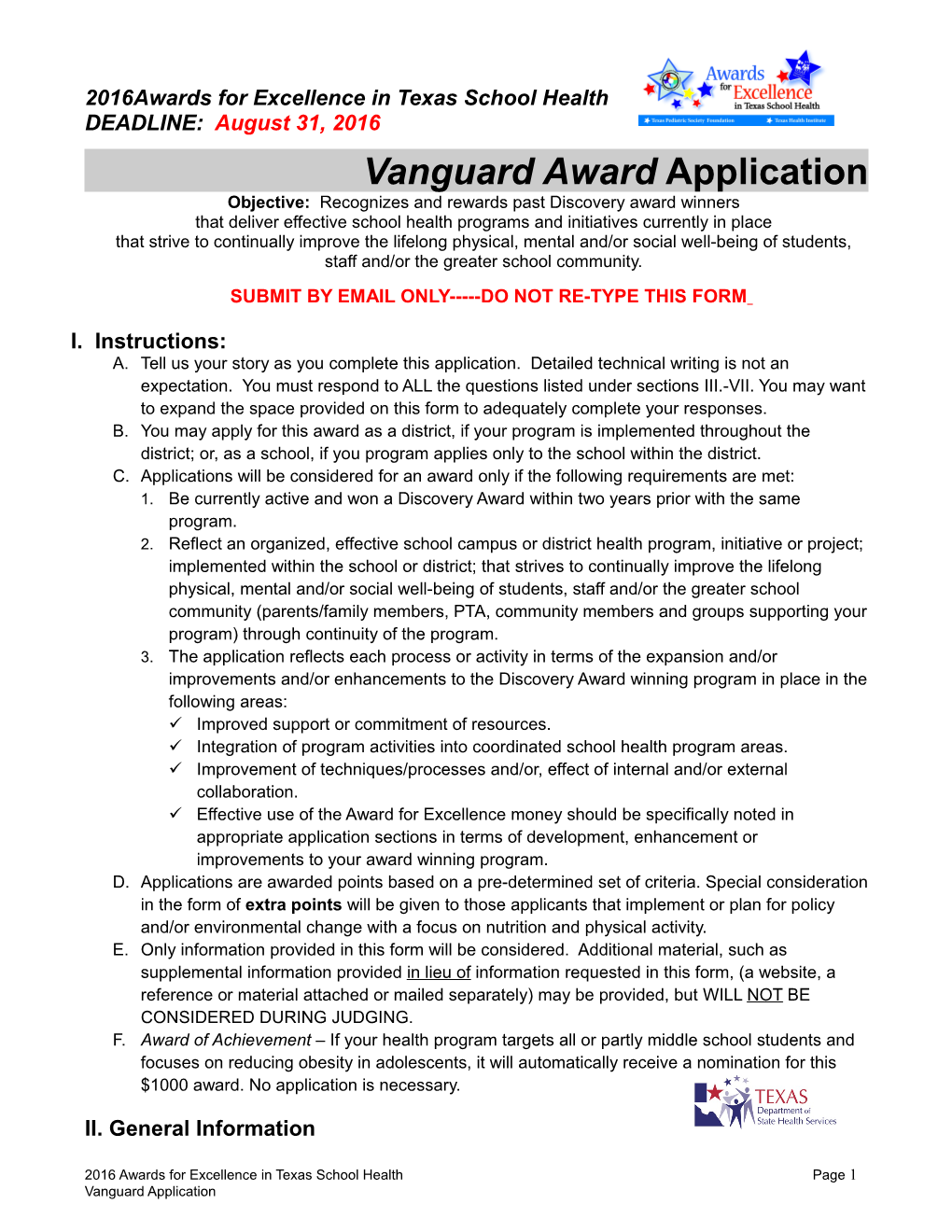 Vanguardaward Application