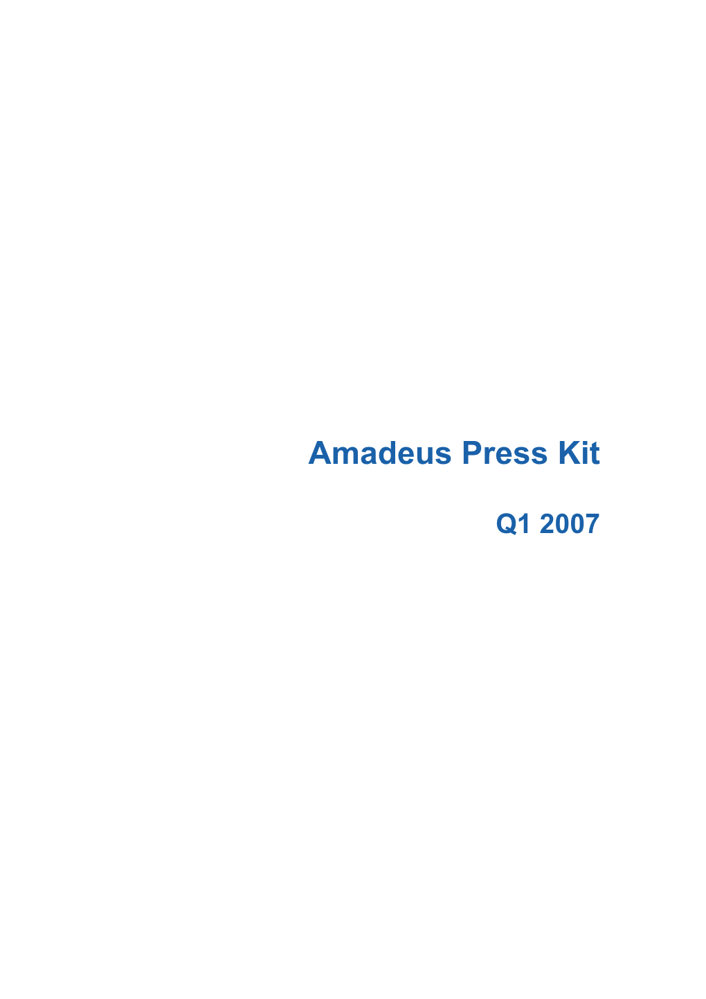 Amadeus Press Kit