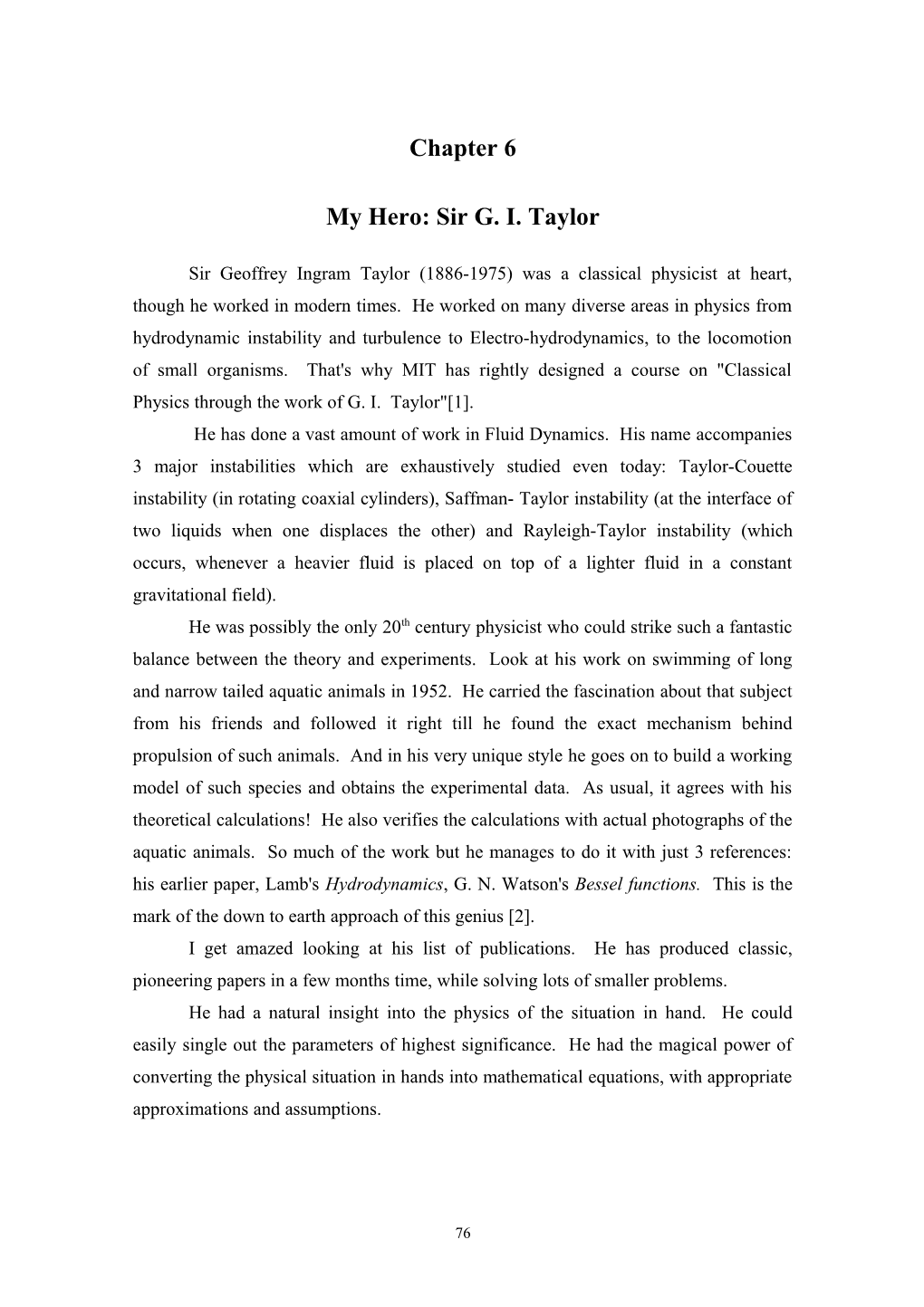 My Hero: Sir G. I. Taylor