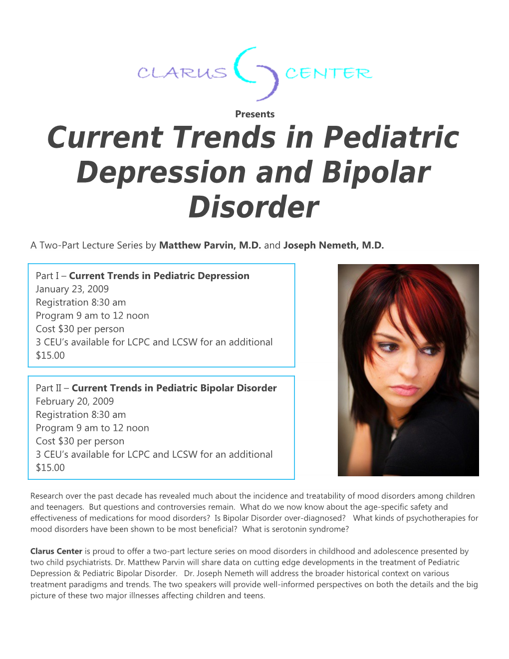 Current Trends in Pediatric Depression and Bipolar Disorder