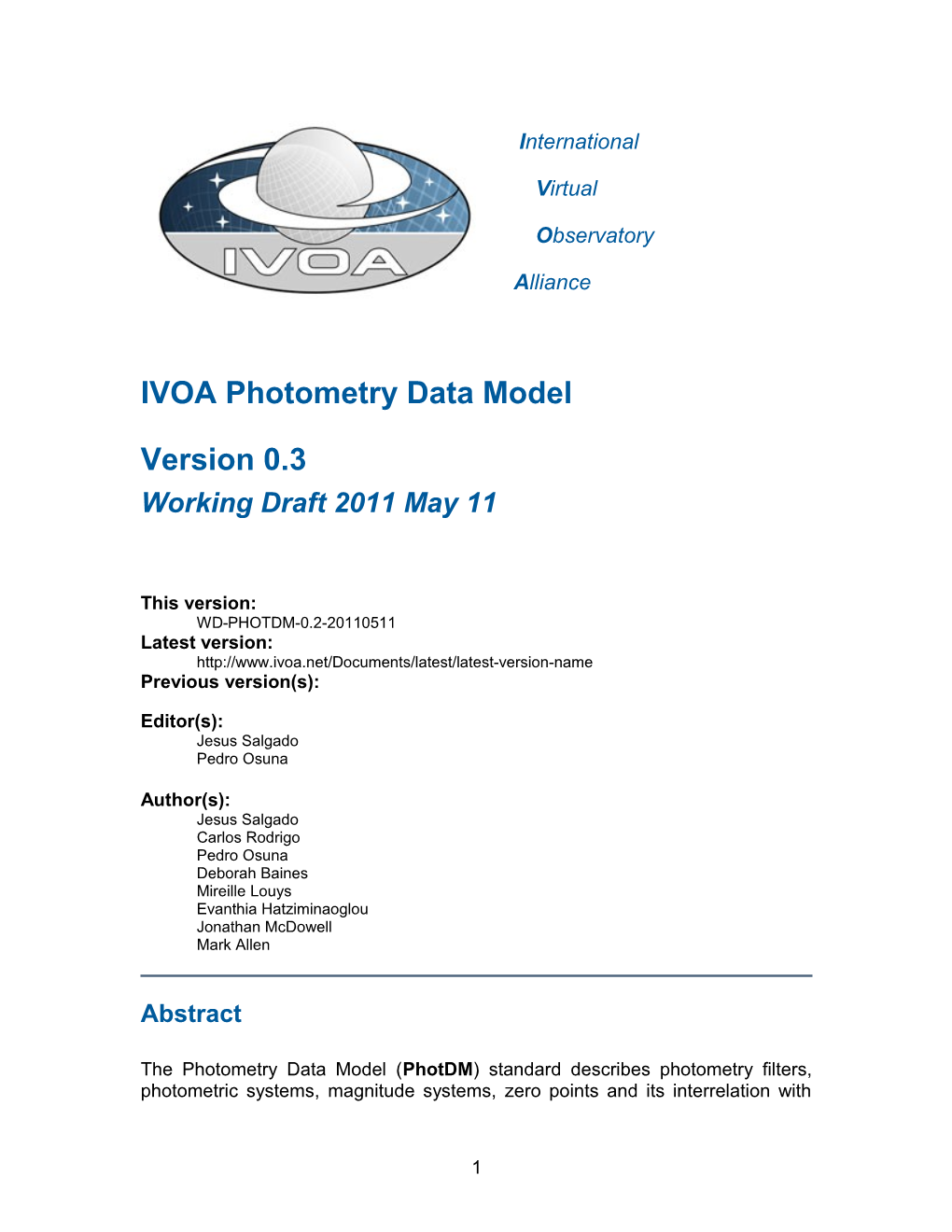 IVOA Photometry Data Model