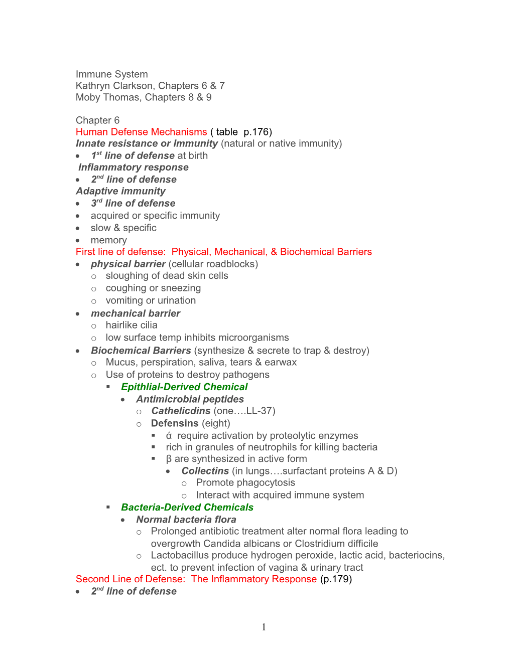 Innate Immunity: Inflammation