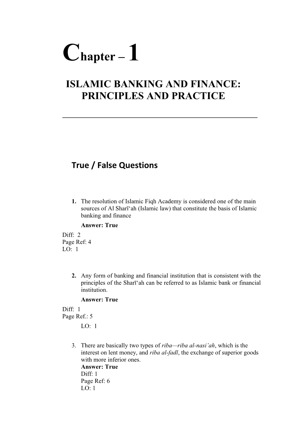 Islamic Banking and Finance