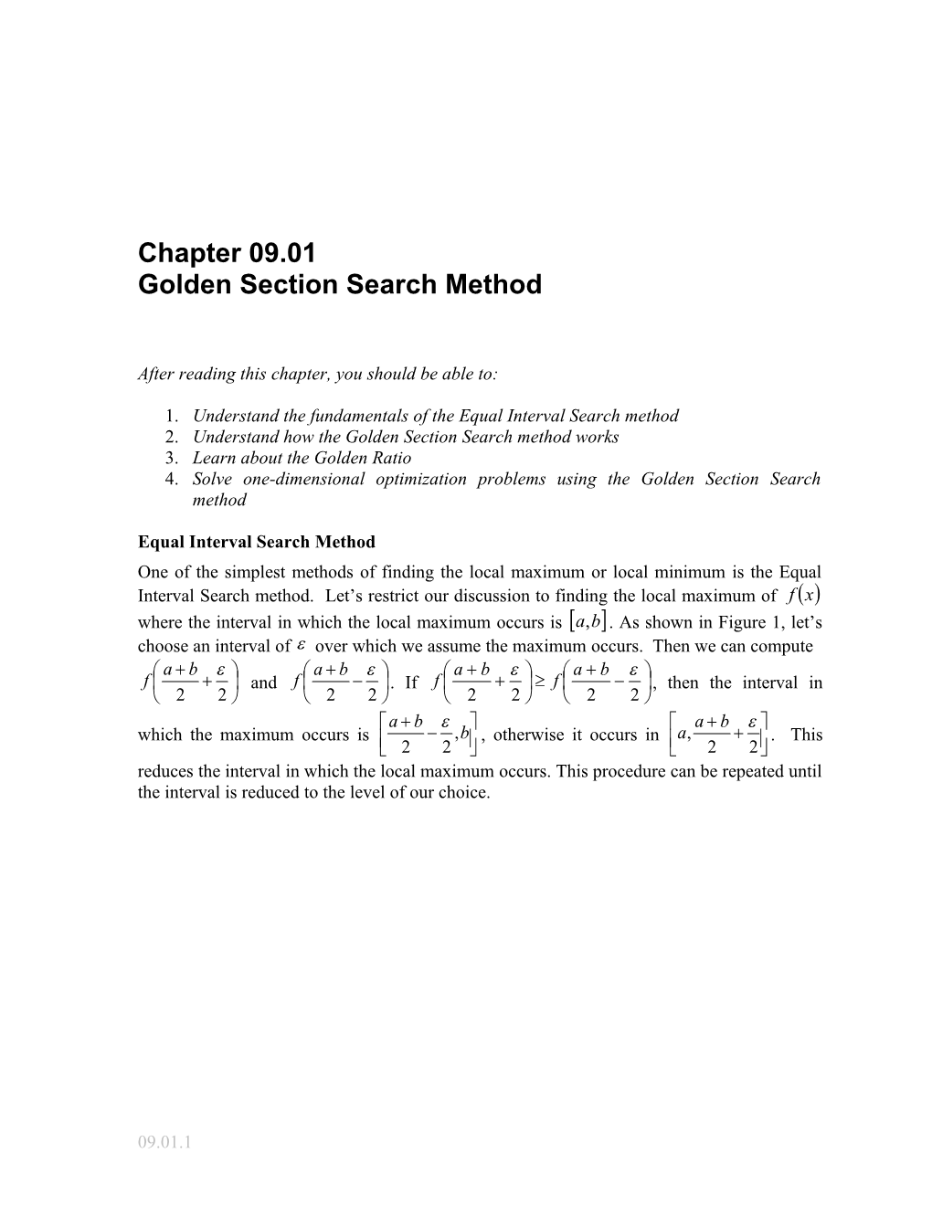 Golden Section Search Method