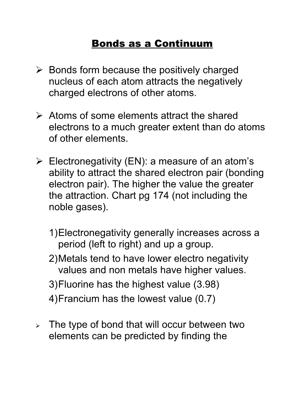 Bonds As a Continuum