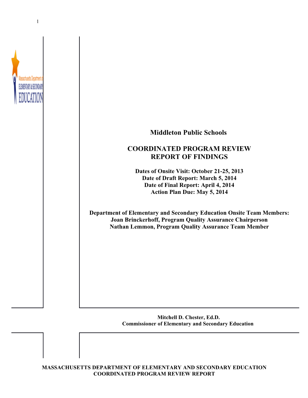 Middleton Public Schools CPR Final Report 2014