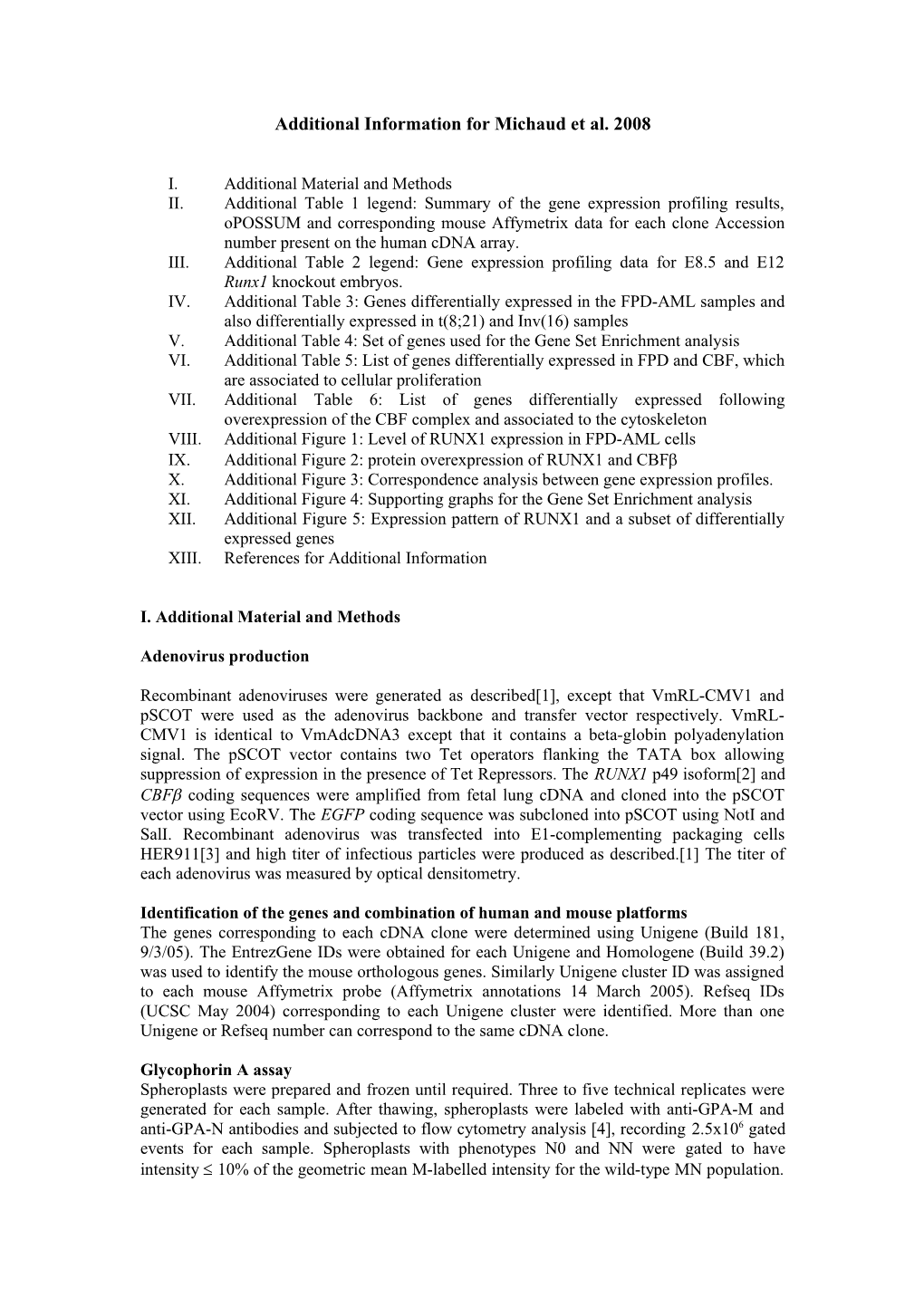 Additional Information for Michaud Et Al. 2008