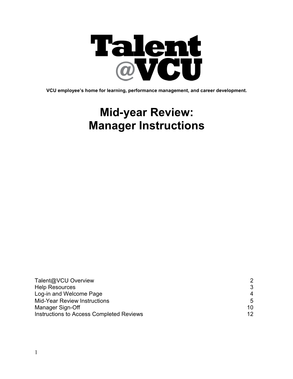 VCU Employee S Home for Learning, Performance Management, and Career Development