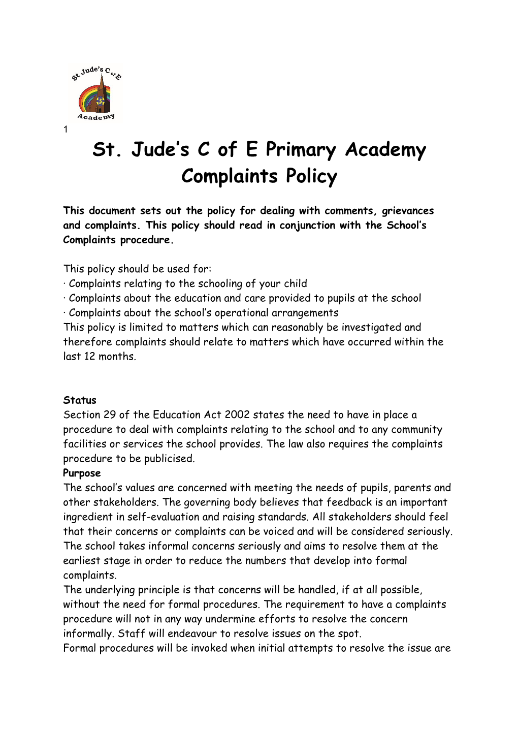 St. Jude S C of E Primary Academy