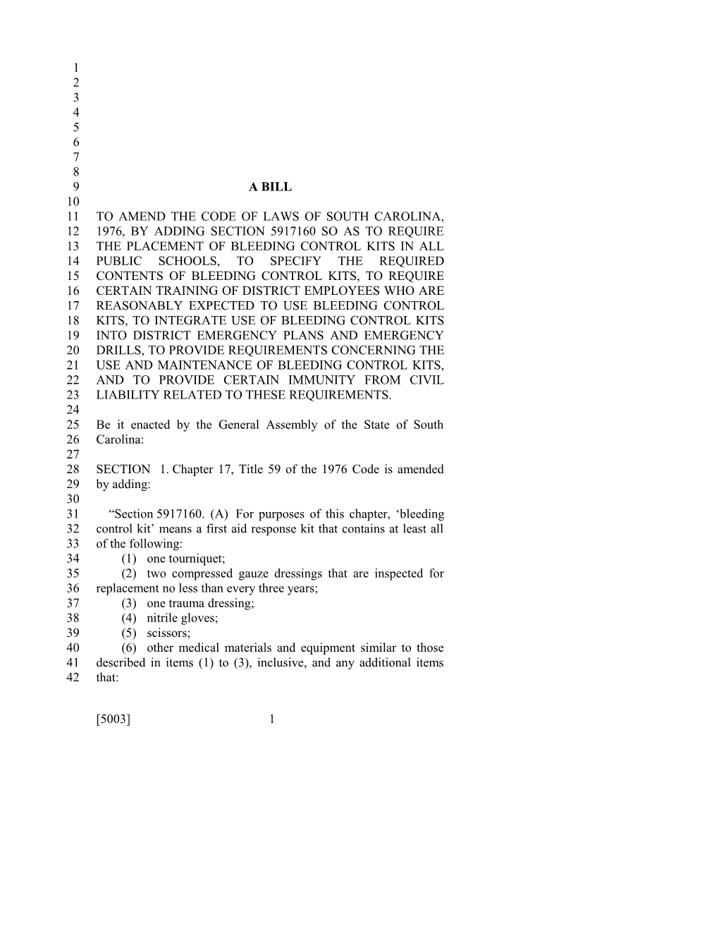 2017-2018 Bill 5003 Text of Previous Version (Feb. 22, 2018) - South Carolina Legislature Online