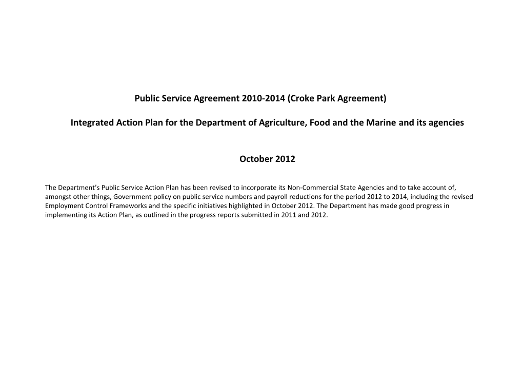 Public Service Agreement 2010-2014 (Croke Park Agreement)