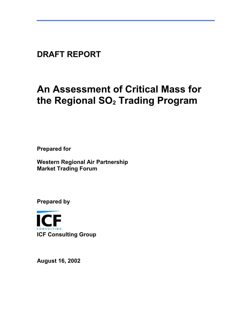 An Assessment of Critical Mass for the Regional SO2 Trading Program