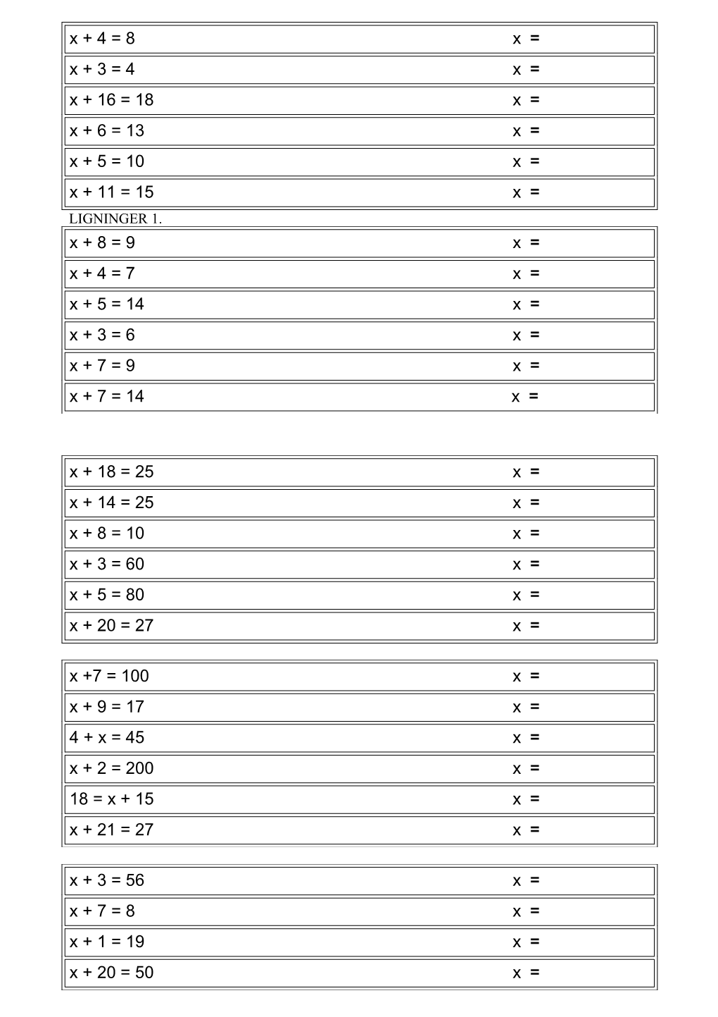 Ligninger 1. Ekstra. Regn Selv Efter På Lommeregner