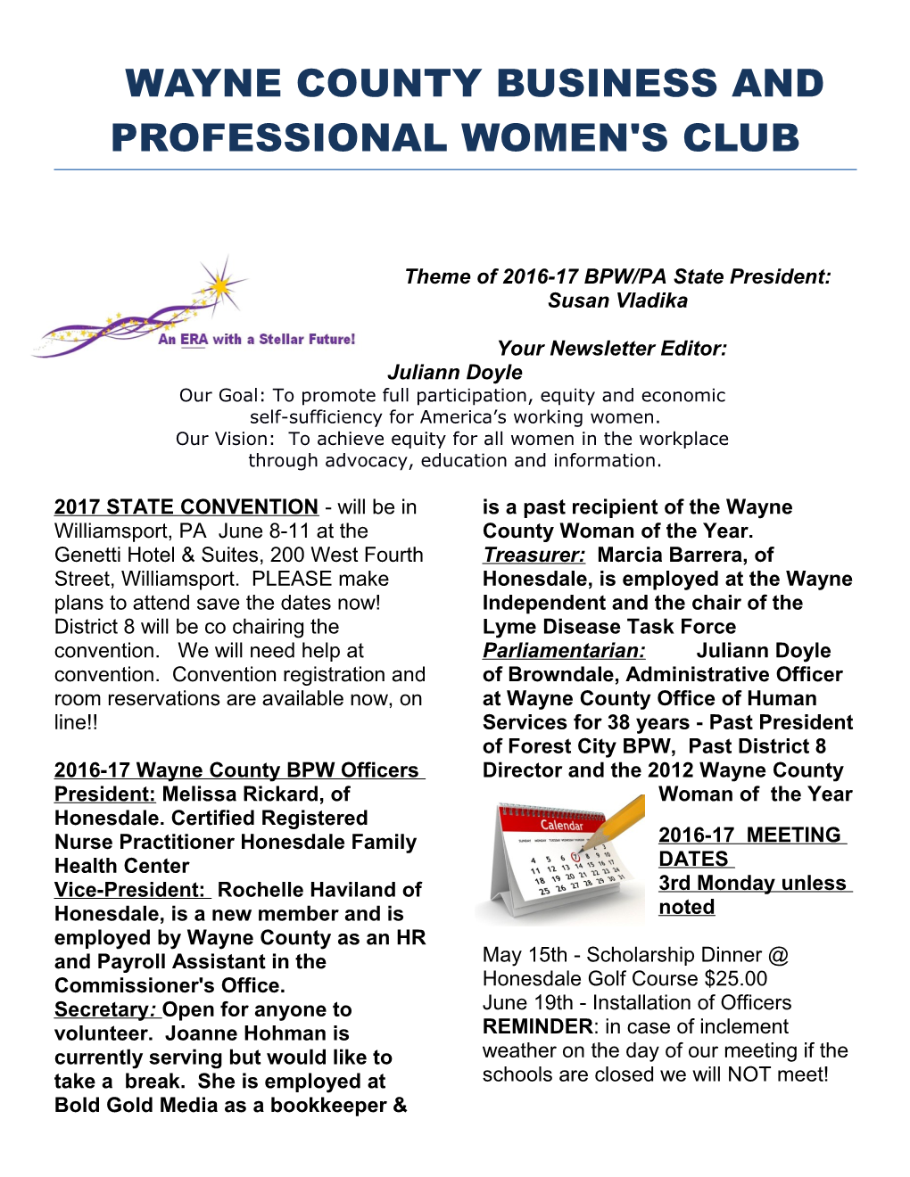 Wayne County Business and Professional Women's Club