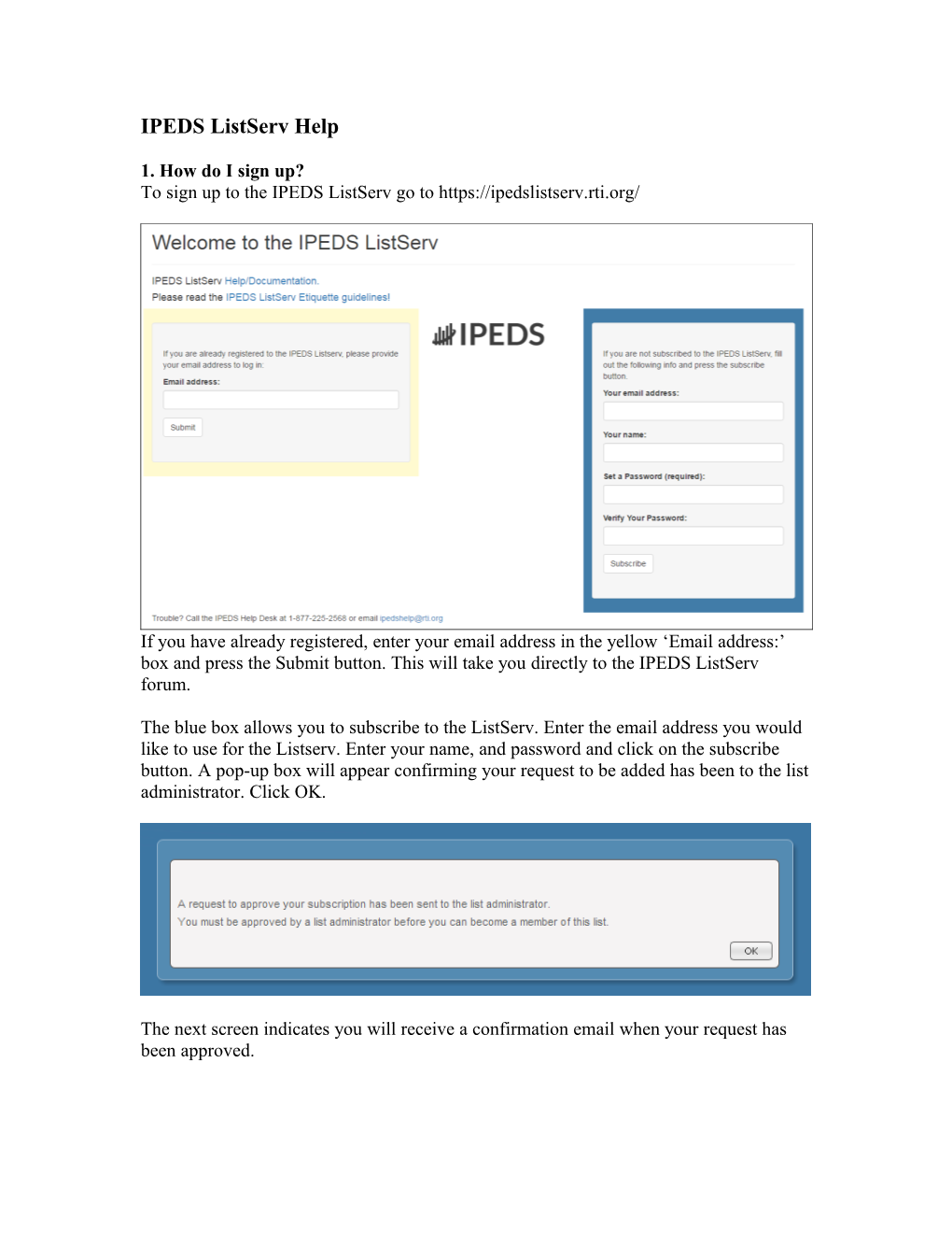 IPEDS Listserv Help